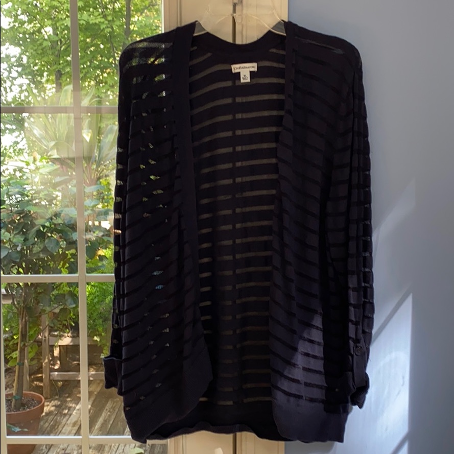 Croft& Borrow Jacket Navy Lite Stripe/Sheer $12 Xl